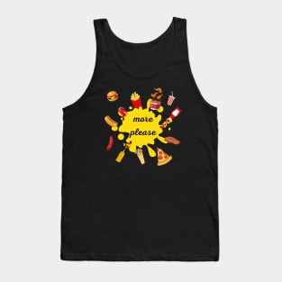 home t-shirt, fast food, food, home, rest, family t-shirt, food T-shirt, hamburger, pizza, hot dog, steak, drink, ketchup, mustard, stain Tank Top